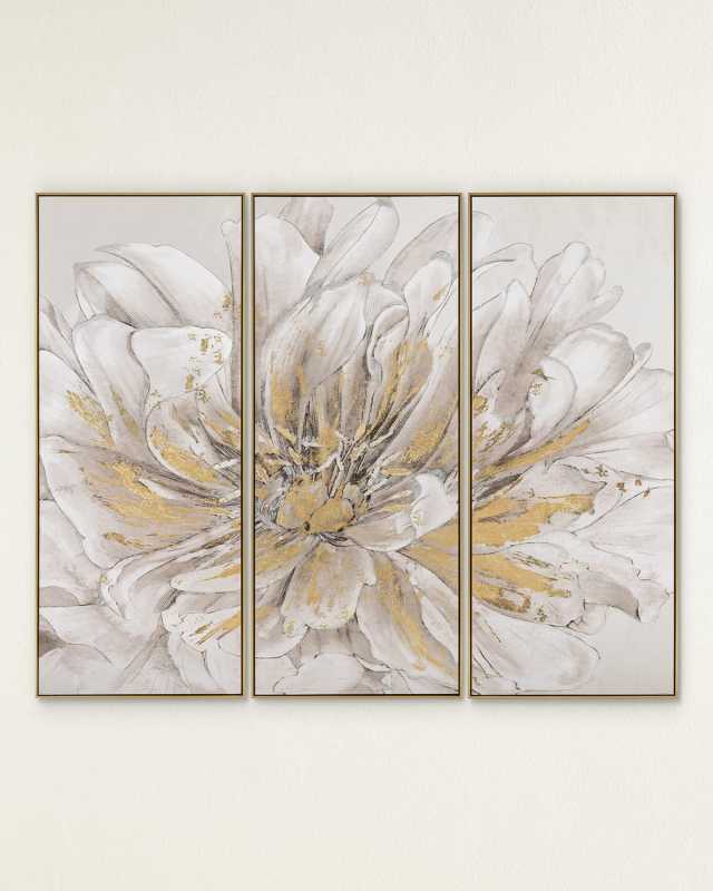 "Pristine Petals" Framed Giclees by Thomas Hazlehurst, Set of 3
